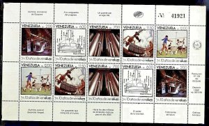 #1770 VENEZUELA 1988 ALUMINIUM INDUSTRY FOOTBALL MS YV 1388-92 MI 2525-9 MNH