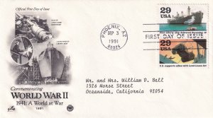 1991, A World at War-WW2-1941, Art Craft/PCS, FDC (E11348)