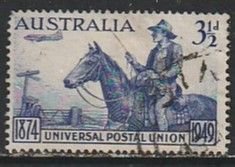 1949 Australia - Sc 223 - used VF - 1 single - Outback Mail Carrier & Plane