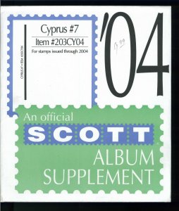 SCOTT 2004 Cyprus #7 - 203CY04 Postage Stamp Album Supplement Pages