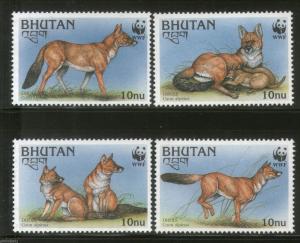 Bhutan 1997 WWF Dhole Whistling Dog Wildlife Animals Fauna Sc 1149 MNH # 217