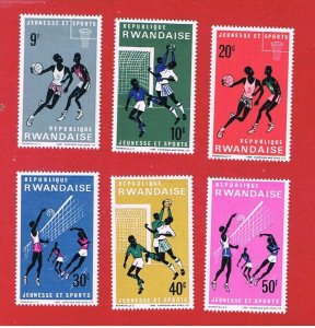 Rwanda #164-169   MVFLH OG  Sports   Free S/H