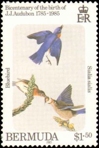 Bermuda #465-468, Complete Set(4), 1985, Birds, Art, Never Hinged