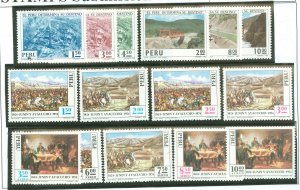 Peru #614-623/C400-C404 Unused Single (Complete Set)