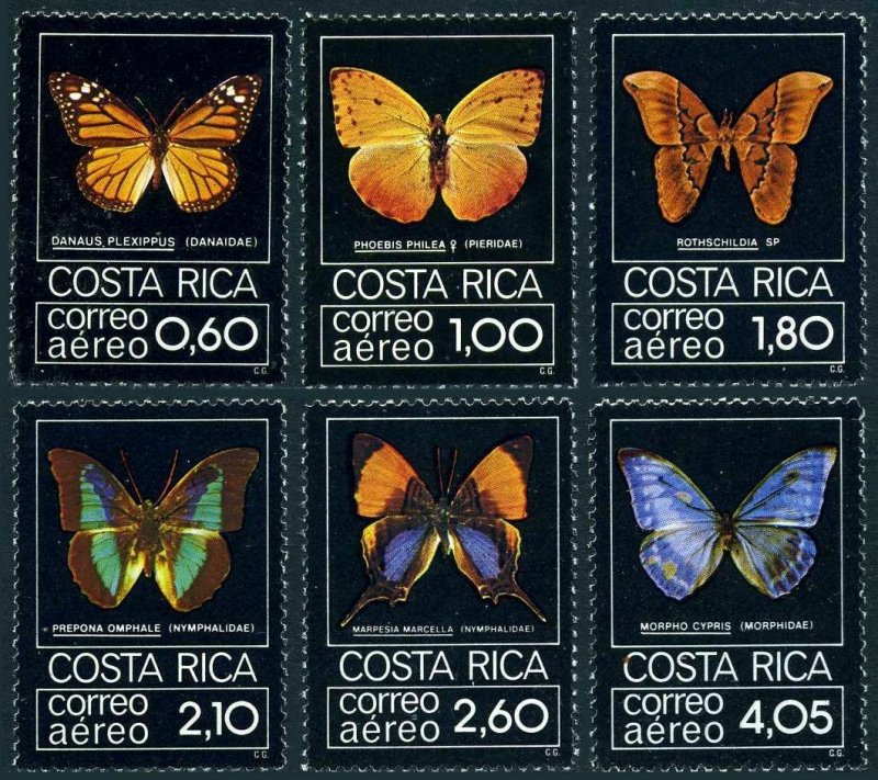 Costa Rica C759-C764,MNH.Michel 1042-1047. Butterflies 1979.