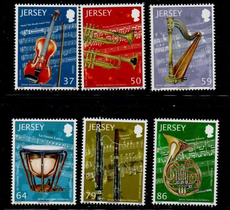 Jersey Sc  1559-1564  2011 Orchestra Anniversary stamp set mint NH