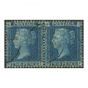 SG45 2d Blue (BE/BF) Plate 8 CDS used PAIR