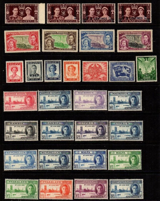 Lot of British Colonies issues (inc 37 different Peace issue) Mint, og, NH