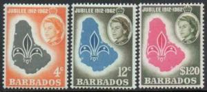 BARBADOS Sc#254-256 Scouting (1962) MNH