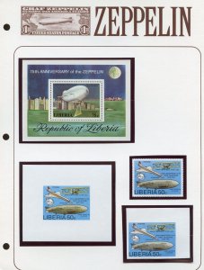 LIBERIA  ZEPPELIN SET & S/S PERF: STAMP PERF & IMPERF &  DELUXE CARD S/S MINT NH