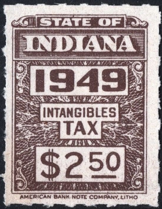 SRS IN D143 $2.50 Indiana Intangible Tax Revenue Stamp (1949) MNH