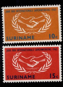 Suriname Scott 317-318 MNH** 1965 ICY Emblem  stamp set