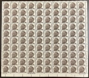 1284a Franklin Roosevelt, Prominent American MNH 6 c Sheet of 100 FV $6 Tagged