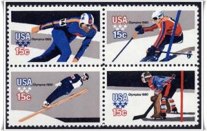 SC#1795-98 15¢ Winter Olympic Games Block of Four (1980) MNH