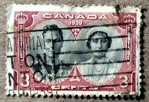 Canada #248 3c King George VI & Queen Elizabeth Vist USED (1939)
