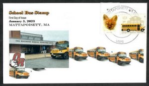 5740 & 5742-FDC-24cSchool Bus & Red Fox-Mattapoisett-Dead Men's Cachet-2...