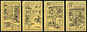 Saint Lucia 706-709, MNH, 150th Anniversary Abolition of Slavery