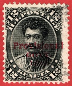 [0898] HAWAII 1893 Scott#62 used 12¢ black cv :$20