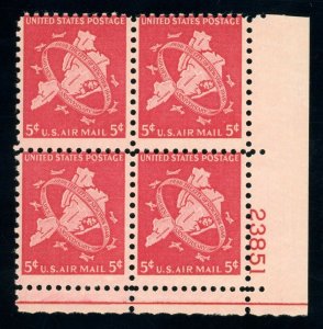 US Stamp #C38 Map of Five Boroughs 5c, Plate Block of 4- MNH - CV $3.50