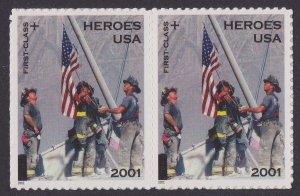 US B2 Heroes of 2001 First Class Semipostal horz pair MNH 2002