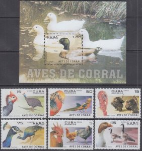 CUBA Sc # 4587-93 CPL MNH SET + S/S of VARIOUS FOWL