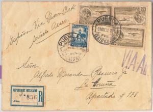 56475 -   MEXICO -  POSTAL HISTORY: REGISTERED COVER to SPAIN  1932