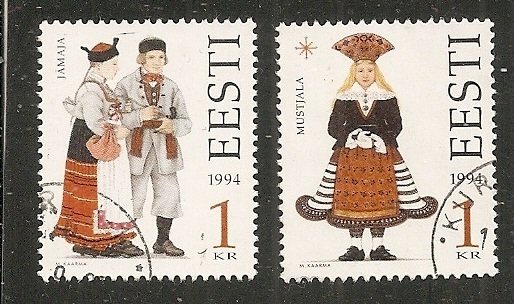 Estonia    Scott   276-77   Folk Costumes     Used