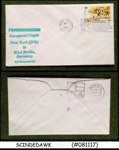 UNITED NATIONS UNO 1987 TWA FLIGHT NEW YORK to WEST BERLIN - FIRST FLIGHT COVER