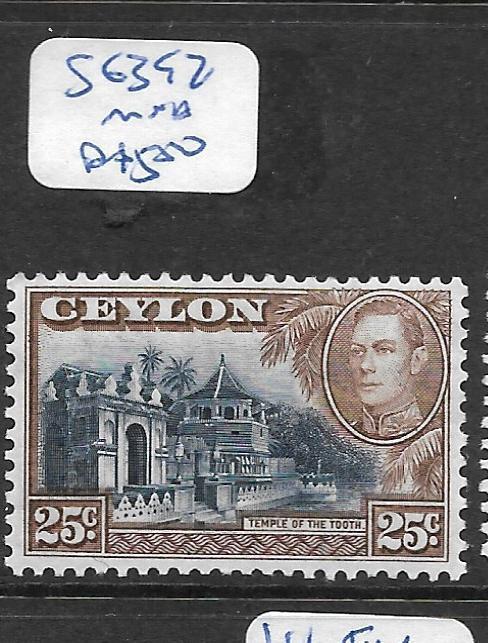 CEYLON (PP2002B) KGVI 25C  SG 392  MNH