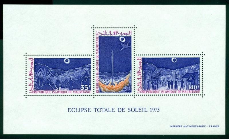 Mauritania Scott #C135a MNH Solar Eclipse Rocket Airplane CV$3+