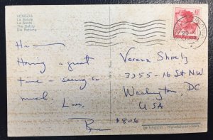 Italy #820 Used on Postal Card (Venice Scene c1962)