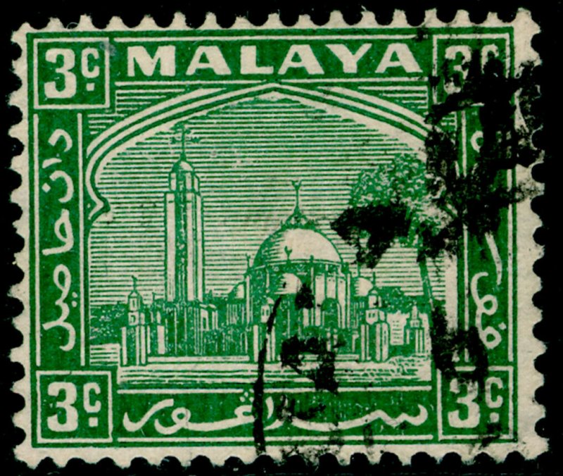 MALAYSIA - Selangor SG71, 3c green, FINE USED.