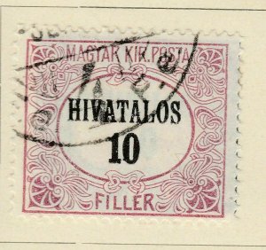 A6P8F14 Ungarn Hongrie Hungría Hungary Official Stamp 1921-23 10f used