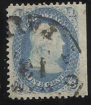 63 Used 1c Franklin F/VF Centering Natural SE on Right