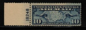 1926 Sc C7 AIRMAIL 10c blue MNH plate number single Hebert CV $14 (16