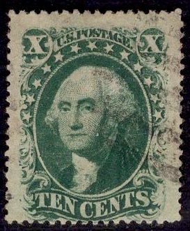 US Stamp #35 10c Washington Used SCV $55. 3 Large Margins.