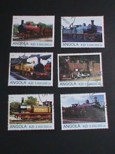 ​ANGOLA STAMP 2000 WORLD CLASSIC TRAINS CTO-MNH SET#2