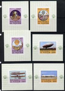 Niger Republic 1983 Manned Flight set of 6 deluxe imperf ...