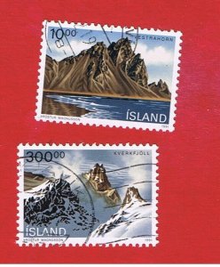 Iceland #728 & 737   VF used   Landscape   Free S/H