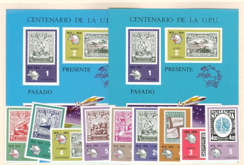 Nicaragua Scott 939-944, C855A-D MNH** 1974 sheets and set