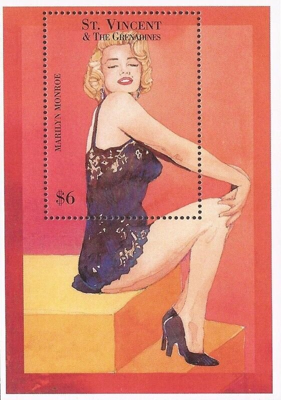 St Vincent - 1995 Actress Marilyn Monroe - Souvenir Sheet - Scott #2213 