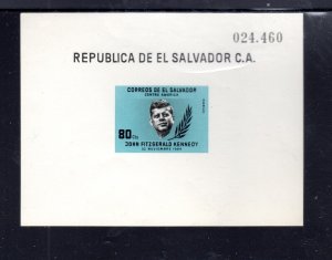 SALVADOR. EL #C214 1964 J.F.K MINT VF NH O.G S/S IMPERF.