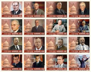 Stamps. Presidents of USA Franklin Roosevelt 2024 year 16 stamps perforated NEW