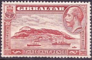 GIBRALTAR 1931 KGV 1.5d Red Brown SG111a MNH