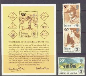 TRISTAN DA CHUNA  314-17 MNH 1982 SCOUTING YEAR w SHEET