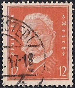 Germany #373 12pf President Paul Von Hindenburg used F-VF