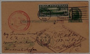USA/Germany Zeppelin card 2.6.30 Varick