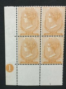 MOMEN: MALTA SG #18 1882-4 BLOCK MINT OG NH LOT #194334-2828