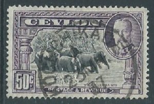 Ceylon, Sc #273, 50c Used