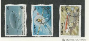 Grenada, Postage Stamp, #1170-1171, 1214 Used, 1983-84 Fish, Airship